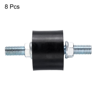 Harfington Uxcell 8pcs M10x28mm Thread Studs Rubber Shock 40x30mm Male 16pcs M10 Lock Nuts