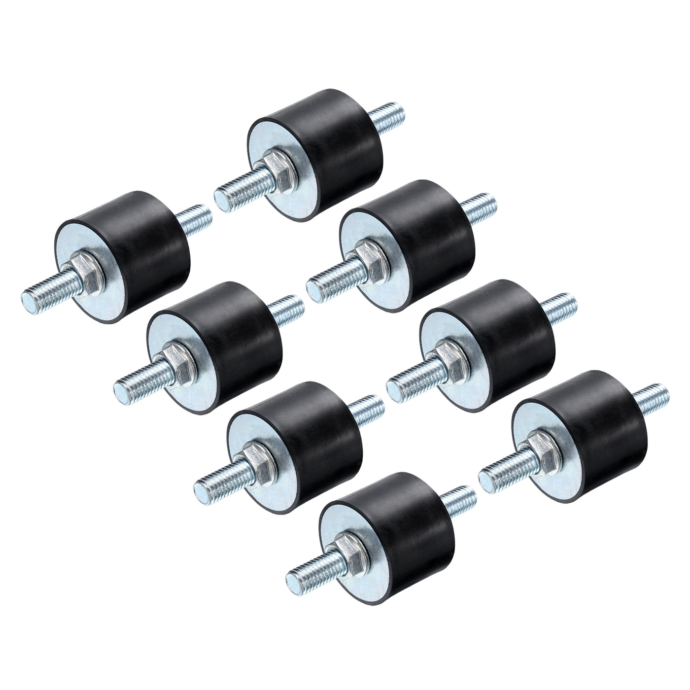 uxcell Uxcell 8pcs M10x28mm Thread Studs Rubber Shock 40x30mm Male 16pcs M10 Lock Nuts