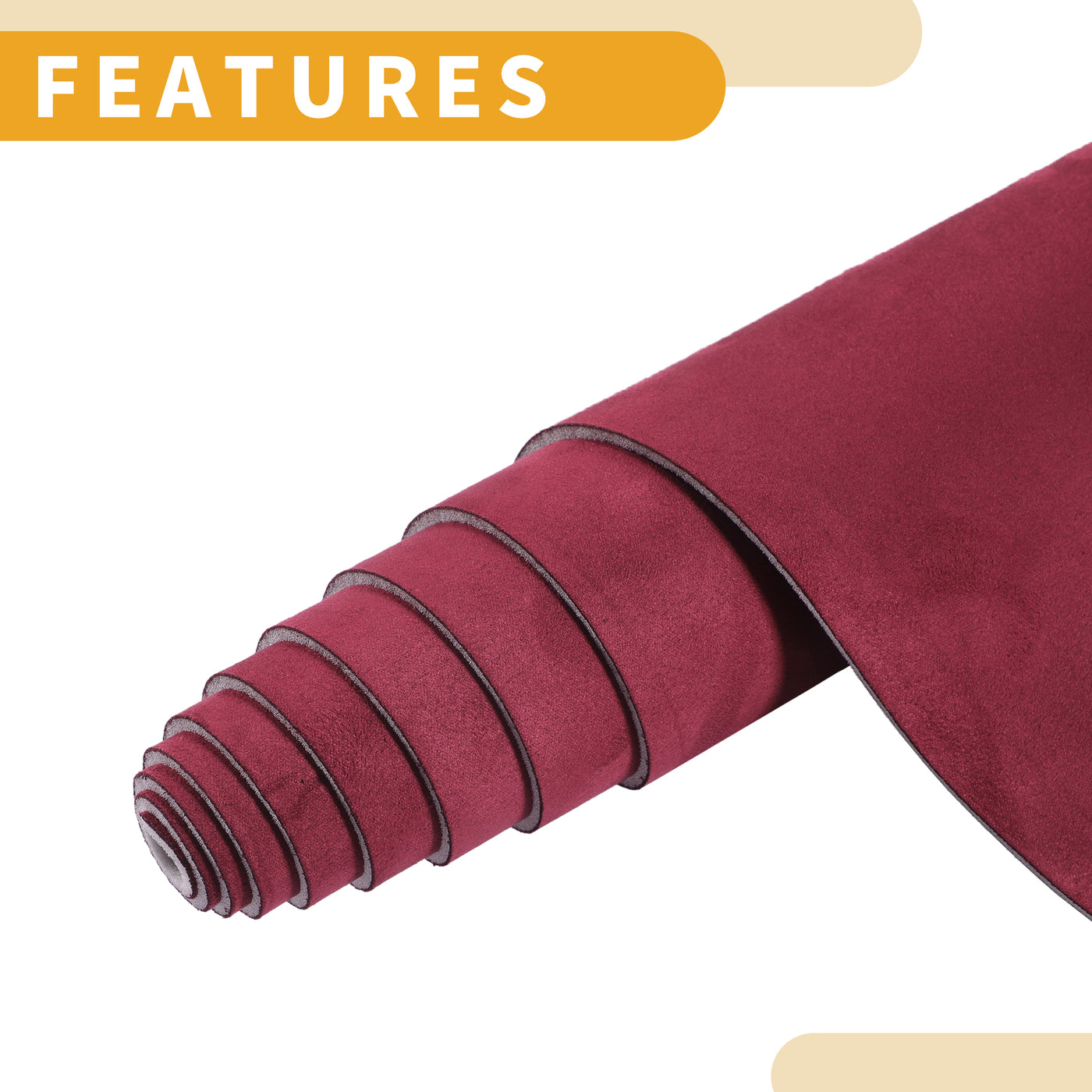 Partuto Headliner Fabric 54" L x 57" W Interior Trim DIY Roof Repair Replacement Suede Fabric Wine Red 1 Pcs