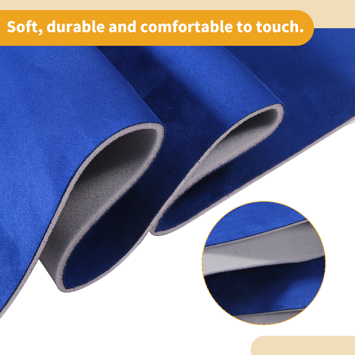 Partuto Headliner Fabric 36" L x 57" W Interior Trim DIY Roof Repair Replacement Suede Fabric Blue 1 Pcs