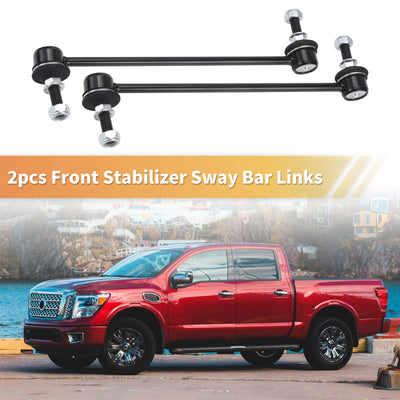 Harfington 2pcs Front Sway Bar Links Stabilizer Link Kit for Nissan Micra Note Tiida Suspension Kit No.546183U800/546183U801/546189U00A/54618AX400/54618AX401