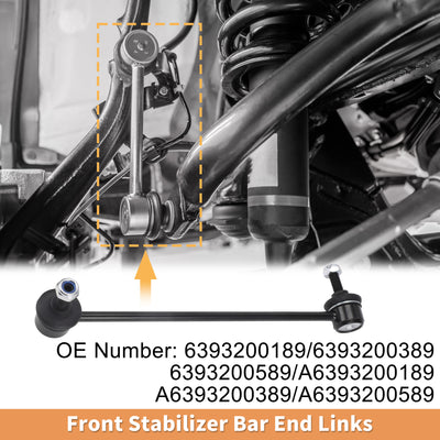 Harfington 2pcs Front Sway Bar Links Stabilizer Link Kit for Mercedes-Benz Vito 2003-2020 Suspension Kit No.6393200189/6393200389/6393200589/A6393200189