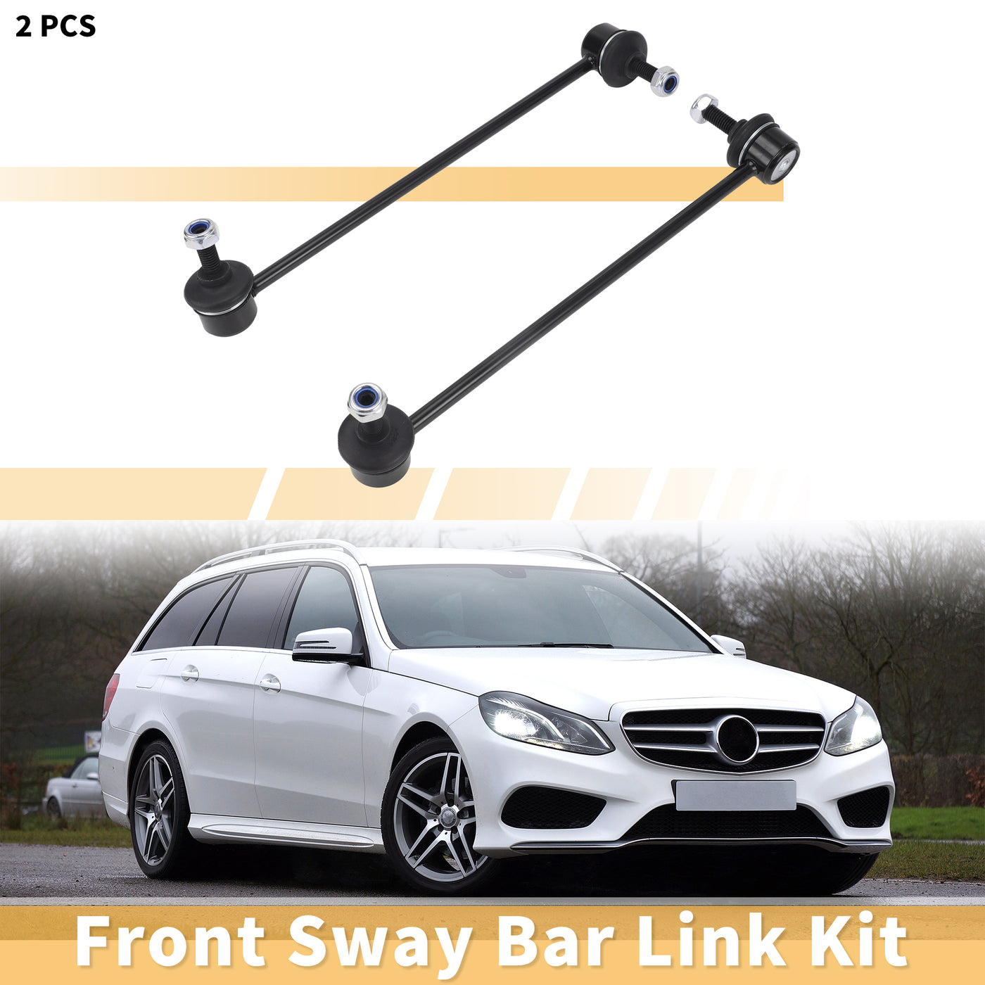 X AUTOHAUX 2pcs Front Sway Bar Links Stabilizer Link Kit for Mercedes-Benz Vito 2003-2020 Suspension Kit No.6393200189/6393200389/6393200589/A6393200189