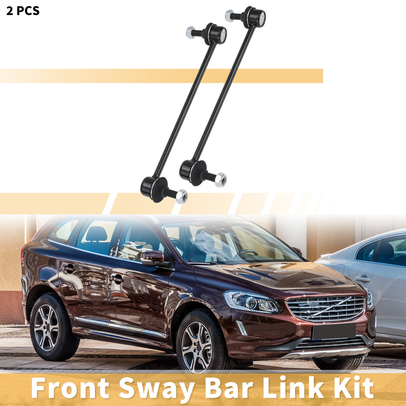 X AUTOHAUX 2pcs Front Sway Bar Links Stabilizer Link Kit for Ford Grand C-Max Transit Connect Kuga Suspension Kit No.8V513B438BA