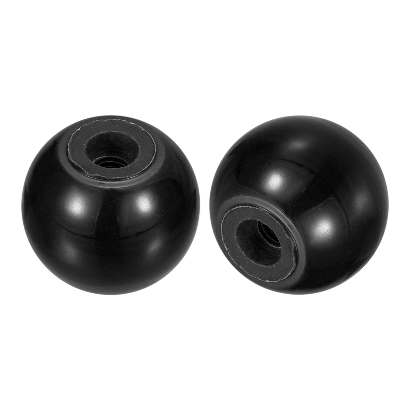 uxcell Uxcell 4Pcs M5 Phenolic Thread 20mm Dia Threaded Ball Knobs for Machine Handle, Black