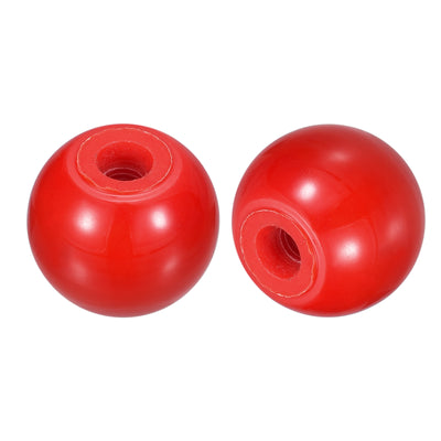 Harfington Uxcell 4Pcs M5 Phenolic Thread 20mm Dia Threaded Ball Knobs for Machine Handle, Red