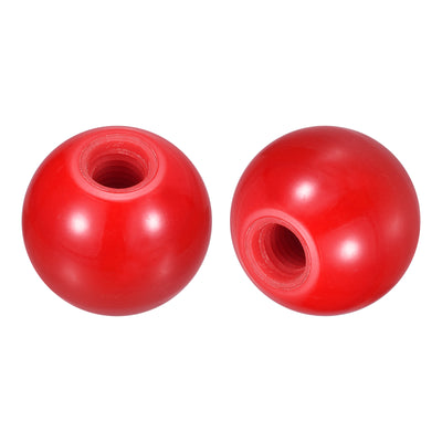 Harfington Uxcell 6Pcs M8 Phenolic Thread 25mm Dia Threaded Ball Knobs for Machine Handle, Red