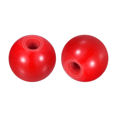 Harfington Uxcell 3Pcs M8 Phenolic Thread 30mm Dia Threaded Ball Knobs for Machine Handle, Red