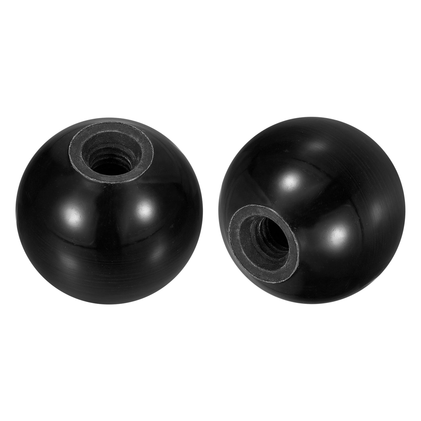 uxcell Uxcell 2Pcs M8 Phenolic Thread 32mm Dia Threaded Ball Knobs for Machine Handle, Black