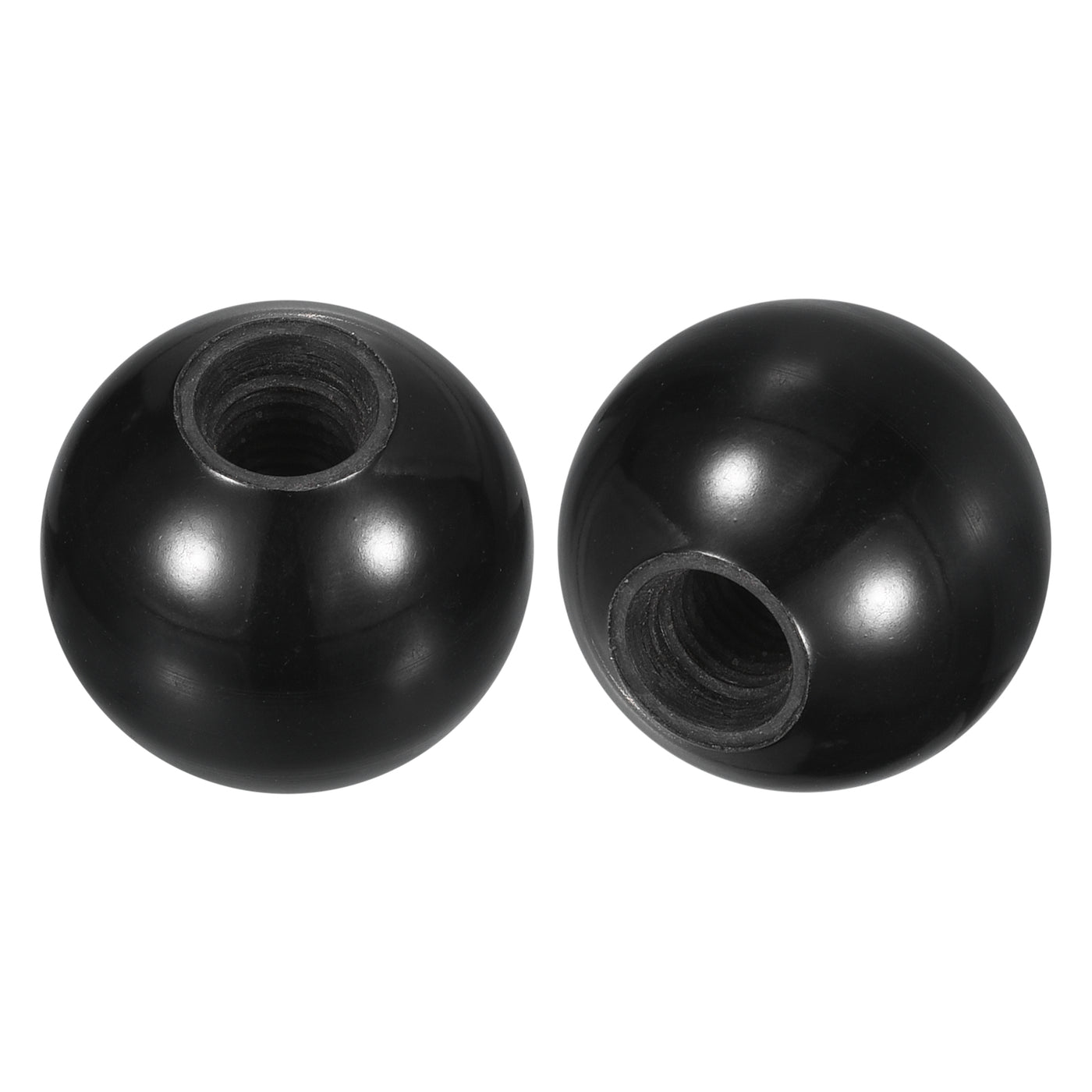 uxcell Uxcell 3Pcs M10 Phenolic Thread 32mm Dia Threaded Ball Knobs for Machine Handle, Black