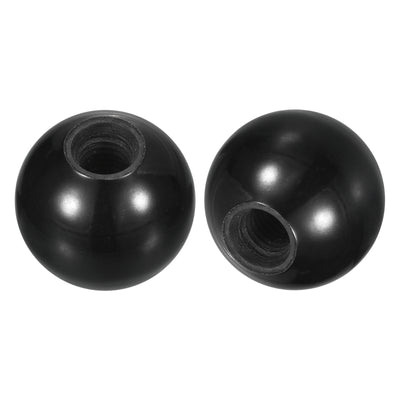 Harfington Uxcell 3Pcs M10 Phenolic Thread 32mm Dia Threaded Ball Knobs for Machine Handle, Black