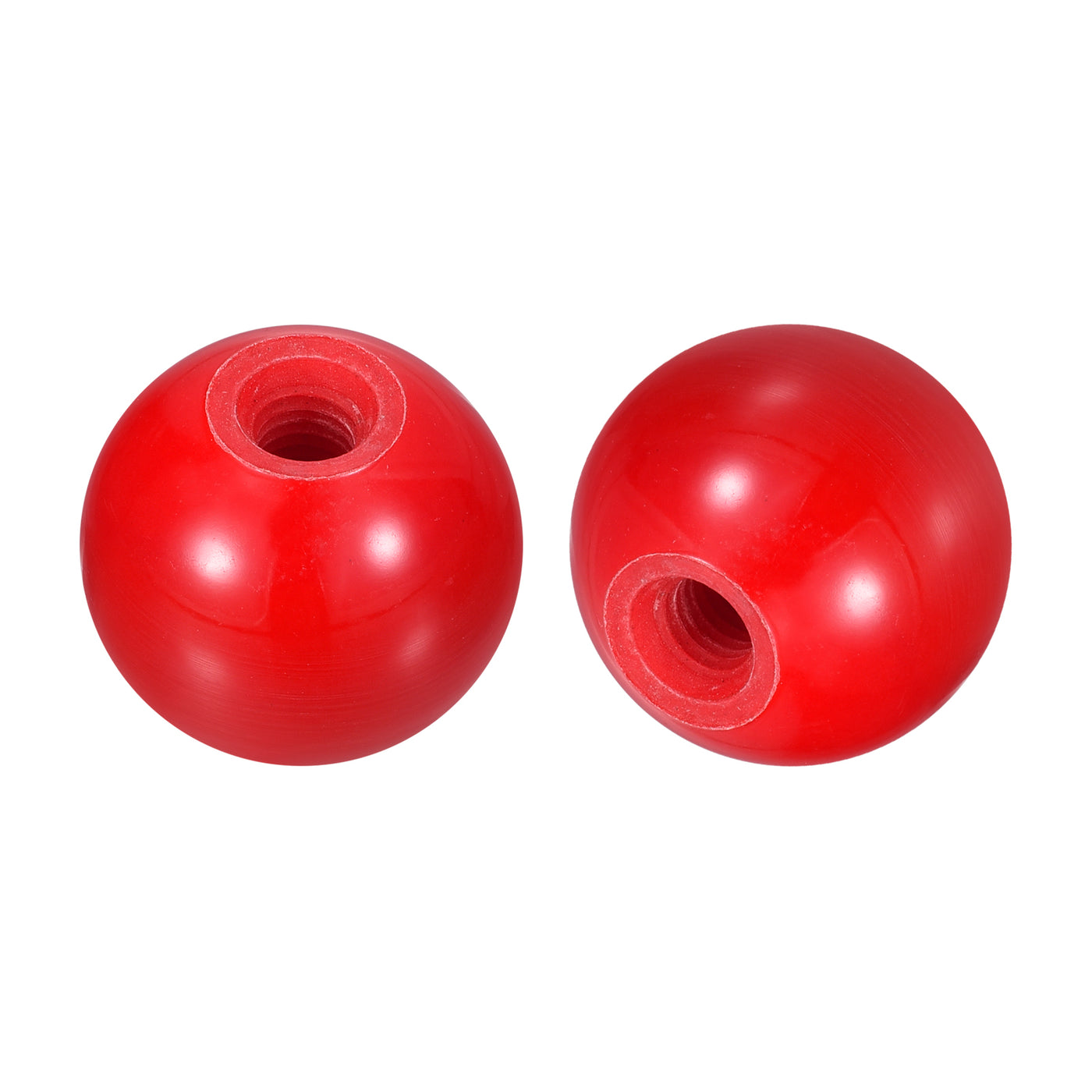 uxcell Uxcell 2Pcs M8 Phenolic Thread 40mm Dia Threaded Ball Knobs for Machine Handle, Red