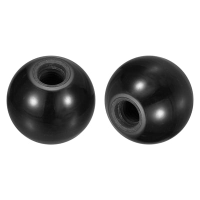 Harfington Uxcell 3Pcs M12 Phenolic Thread 40mm Dia Threaded Ball Knobs for Machine Handle, Black