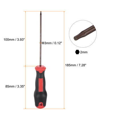 Harfington Hex Magnetic Wrench Screwdriver H2x100mm Hex Key Metric Driver W Handle