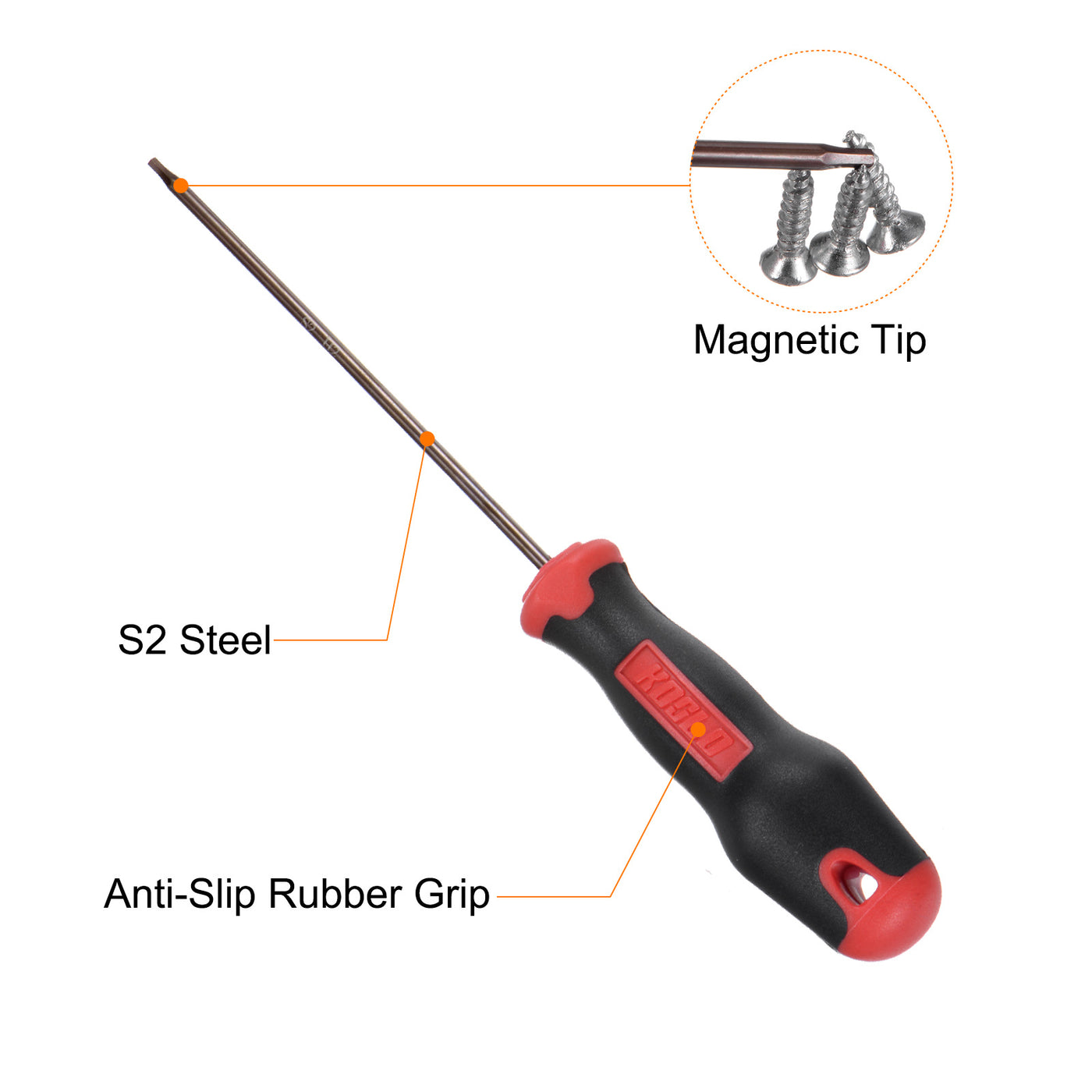 Harfington 2pcs Hex Magnetic Wrench Screwdriver H2x100mm Hex Key Metric Driver W Handle