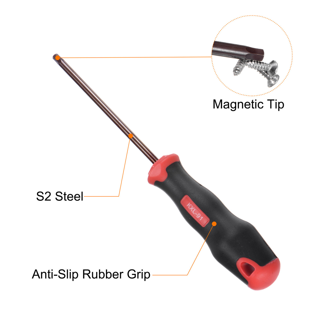 Harfington Hex Magnetic Wrench Screwdriver H4x100mm Hex Key Metric Driver W Handle