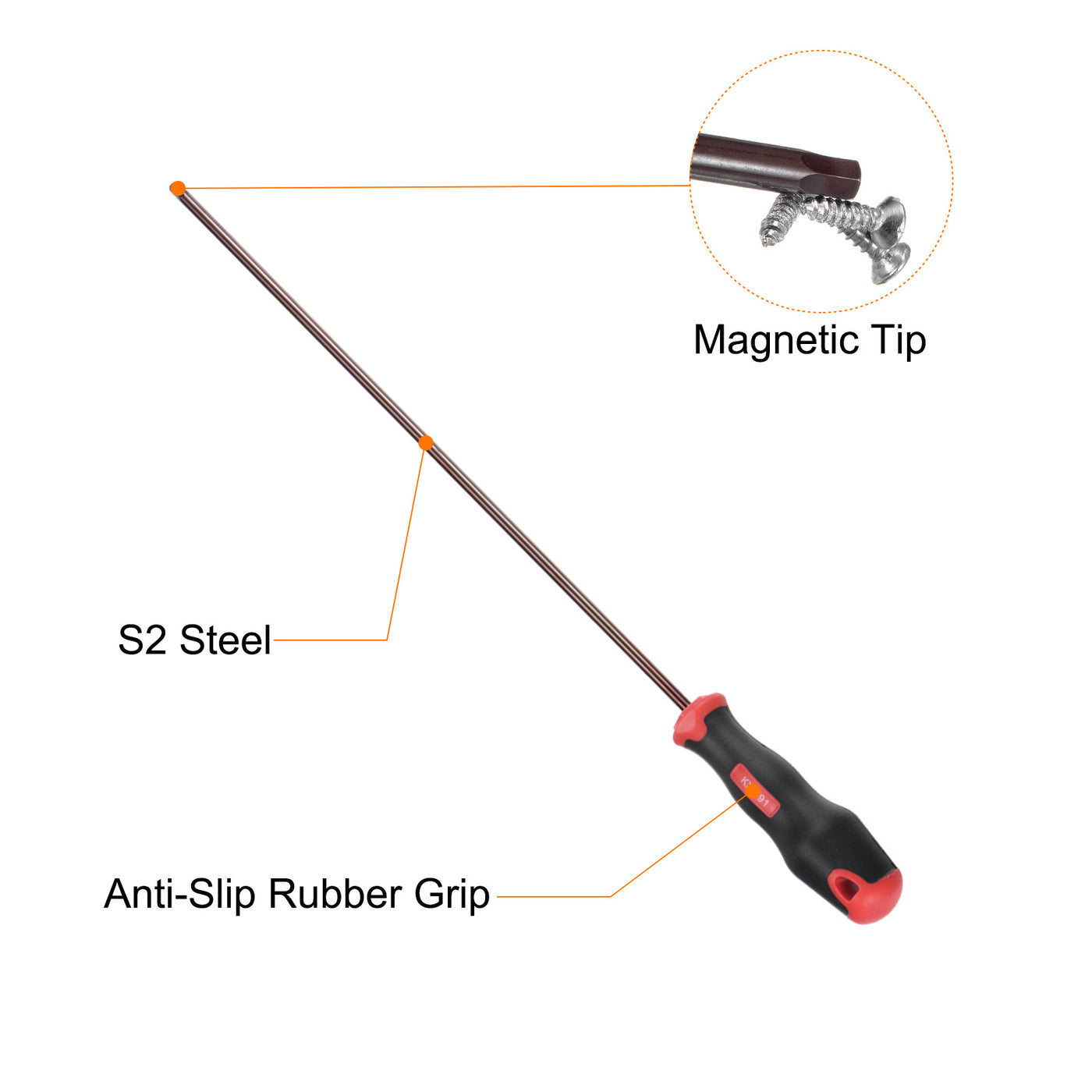 Harfington Hex Magnetic Wrench Screwdriver H4x300mm Hex Key Metric Driver W Handle