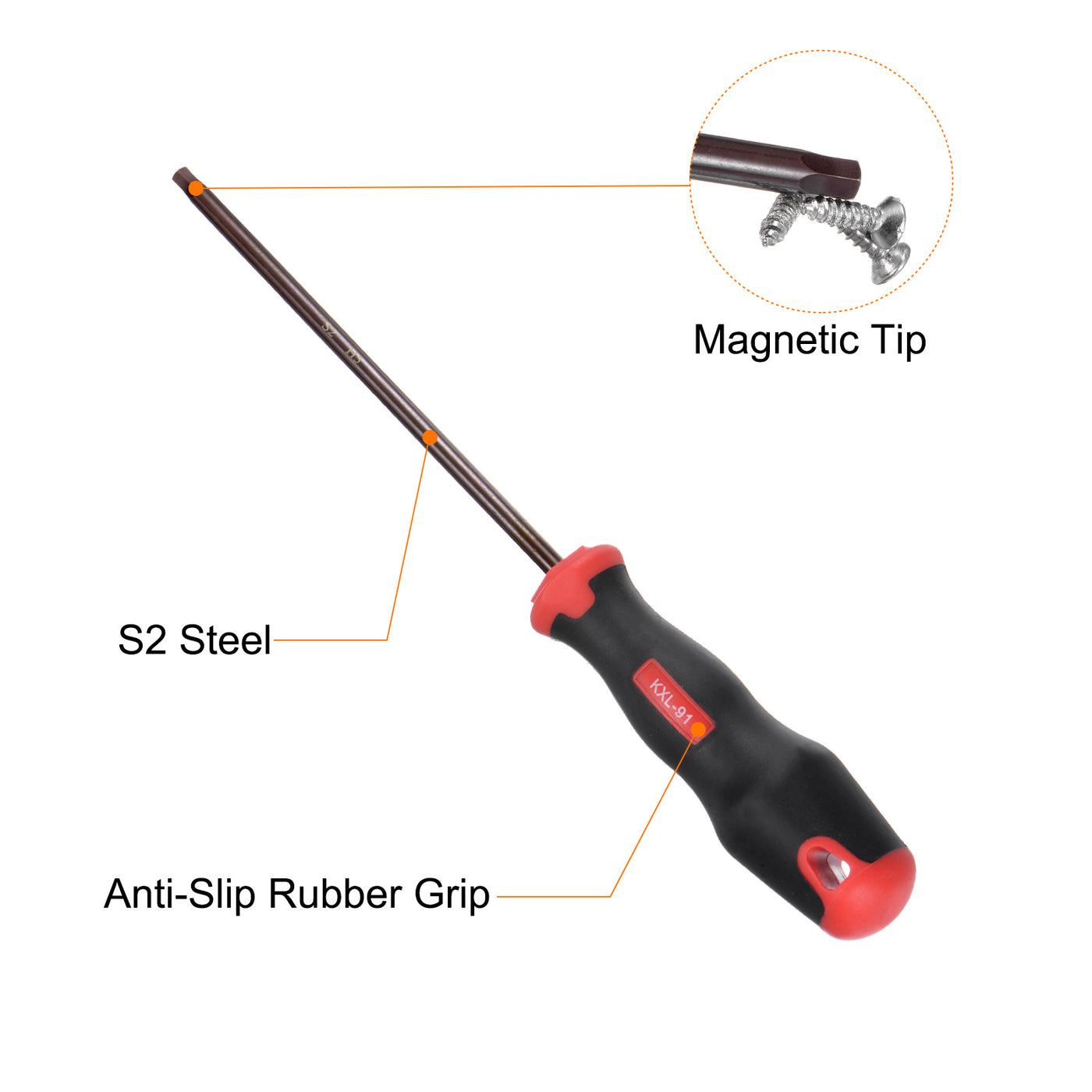 Harfington 2pcs Hex Magnetic Wrench Screwdriver H5x150mm Hex Key Metric Driver W Handle