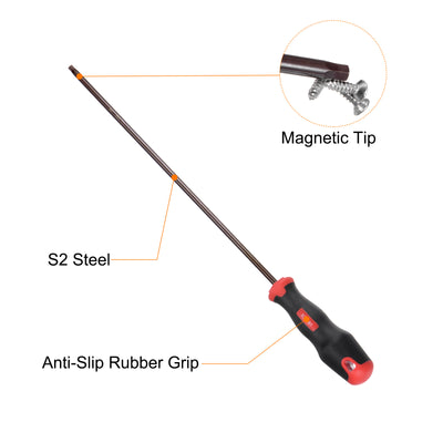 Harfington 2pcs Hex Magnetic Wrench Screwdriver H5x300mm Hex Key Metric Driver W Handle