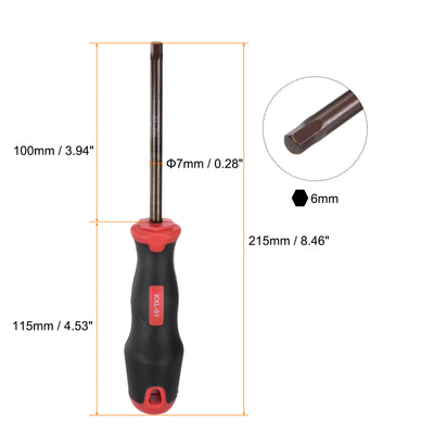 Harfington Hex Magnetic Wrench Screwdriver H6x100mm Hex Key Metric Driver W Handle