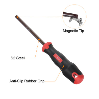 Harfington Hex Magnetic Wrench Screwdriver H6x100mm Hex Key Metric Driver W Handle