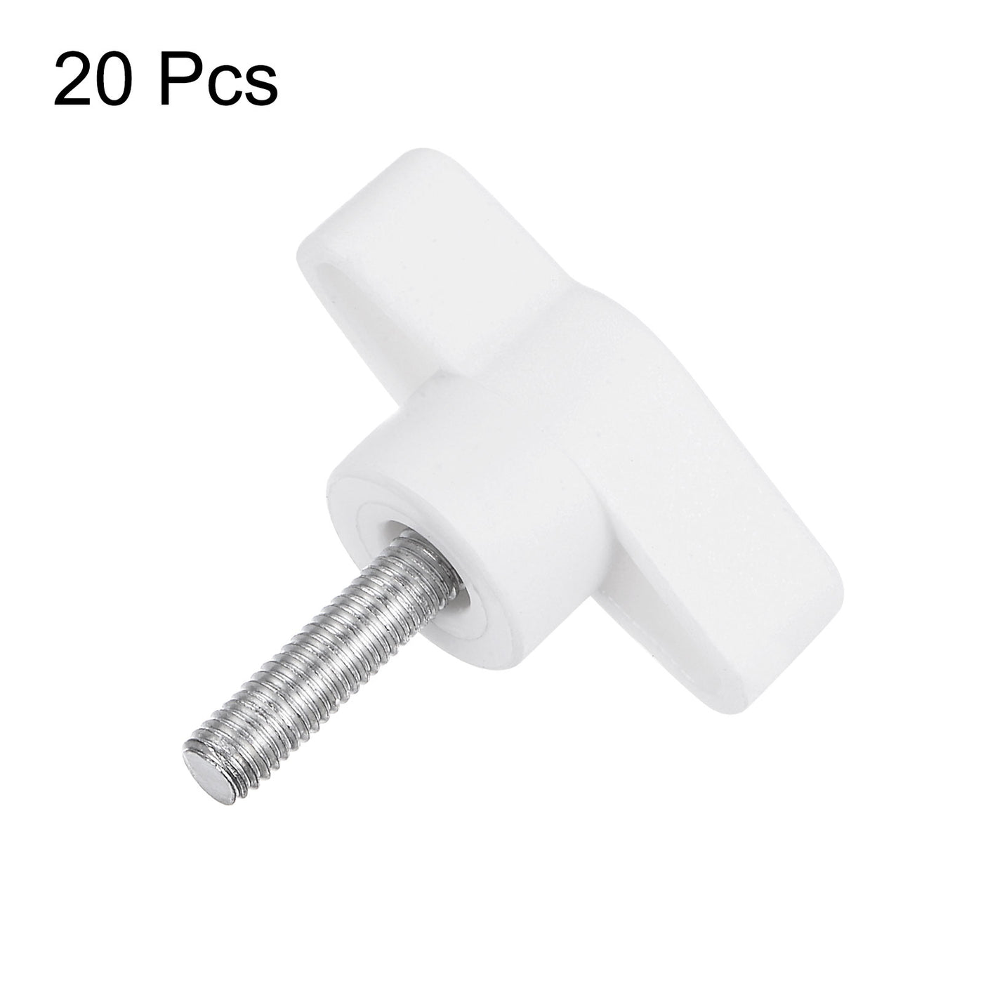 Harfington 20pcs Wing Knobs M5 x 16mm Tee Stud Knob Thumb Screw Hand Clamping Handle White