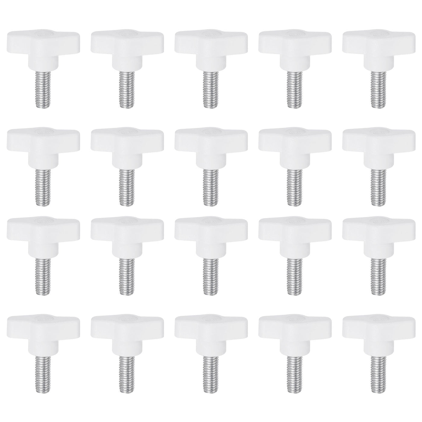 Harfington 20pcs Wing Knobs M8 x 12mm Tee Stud Knob Thumb Screw Hand Clamping Handle White