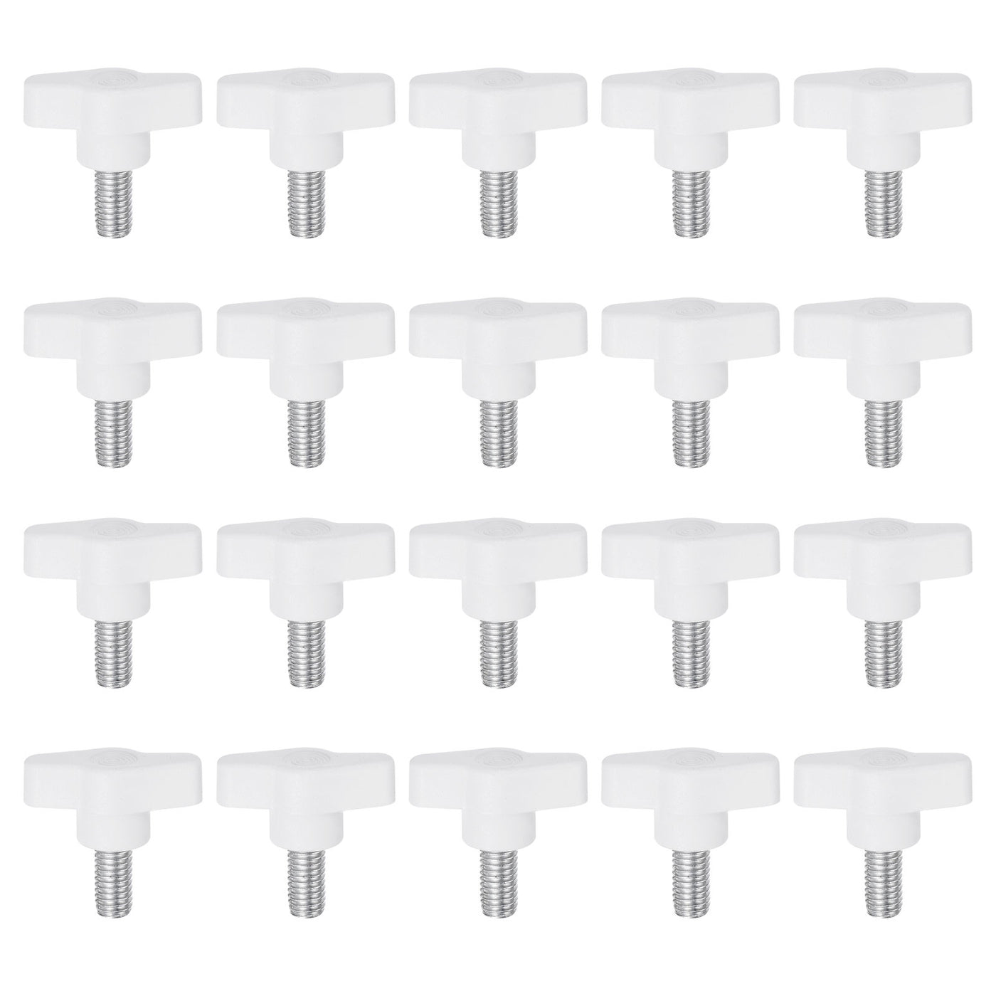 Harfington 20pcs Wing Knobs M8 x 16mm Tee Stud Knob Thumb Screw Hand Clamping Handle White