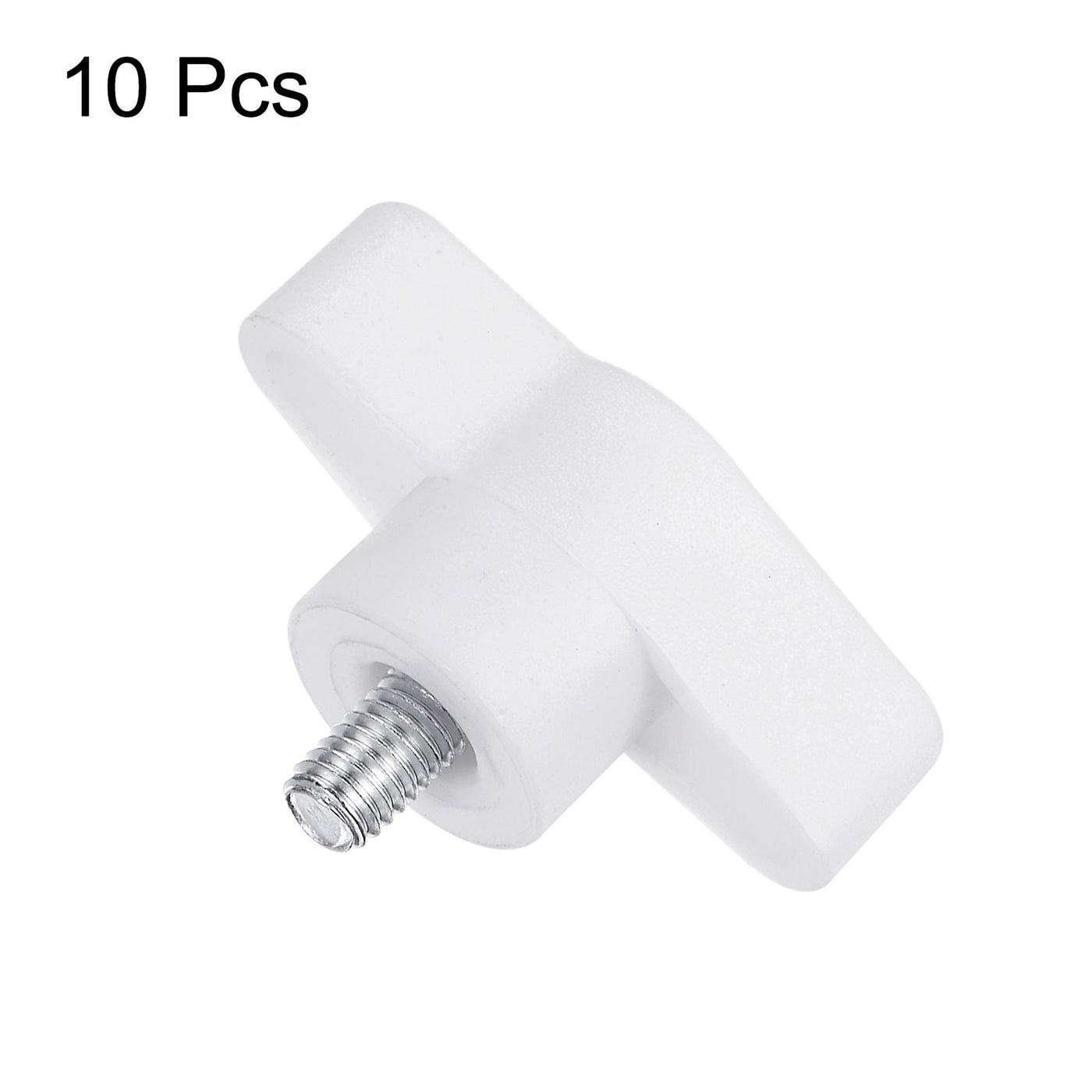 Harfington 10pcs Wing Knobs M5 x 8mm Tee Stud Knob Thumb Screw Hand Clamping Handle White