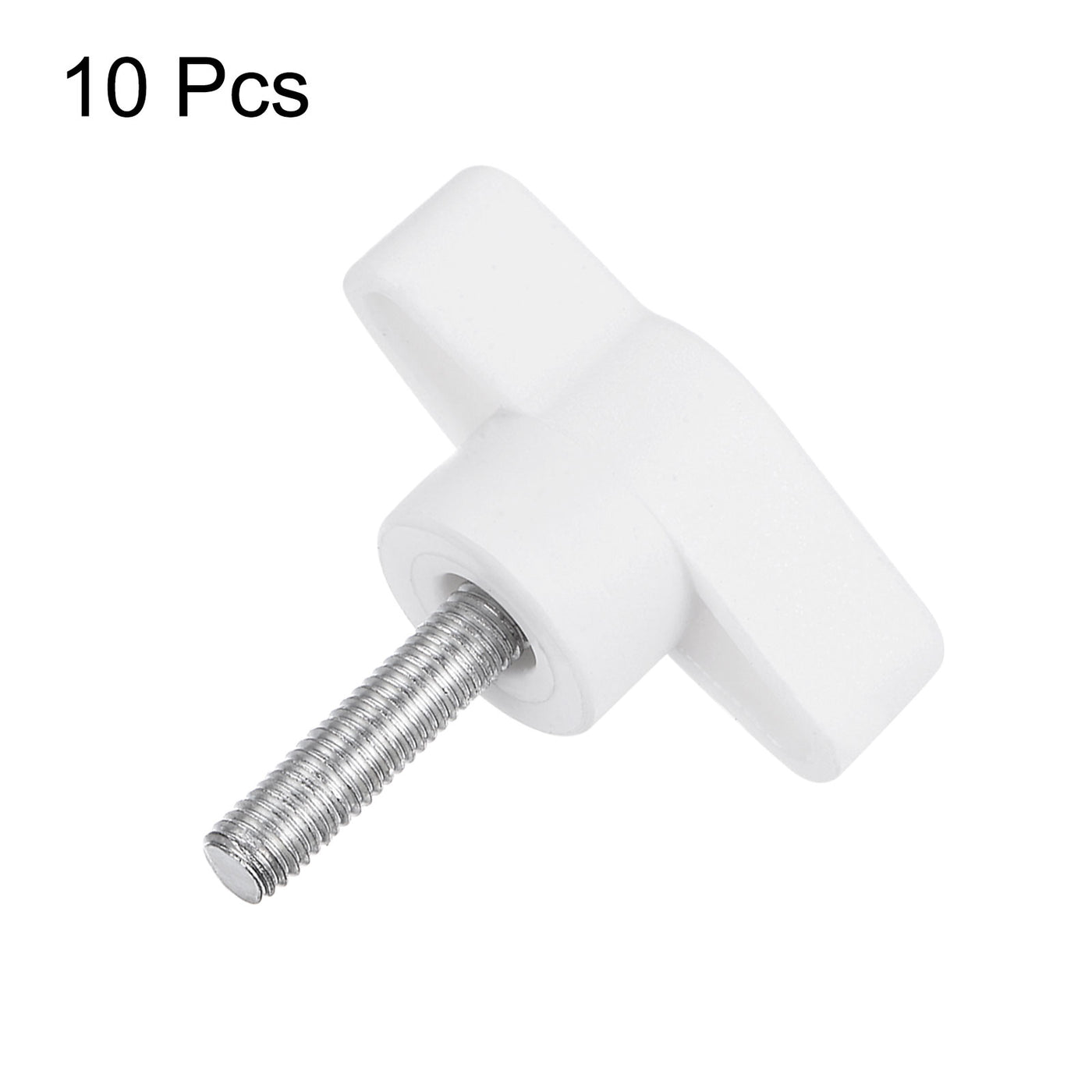 Harfington 10pcs Wing Knobs M5 x 20mm Tee Stud Knob Thumb Screw Hand Clamping Handle White