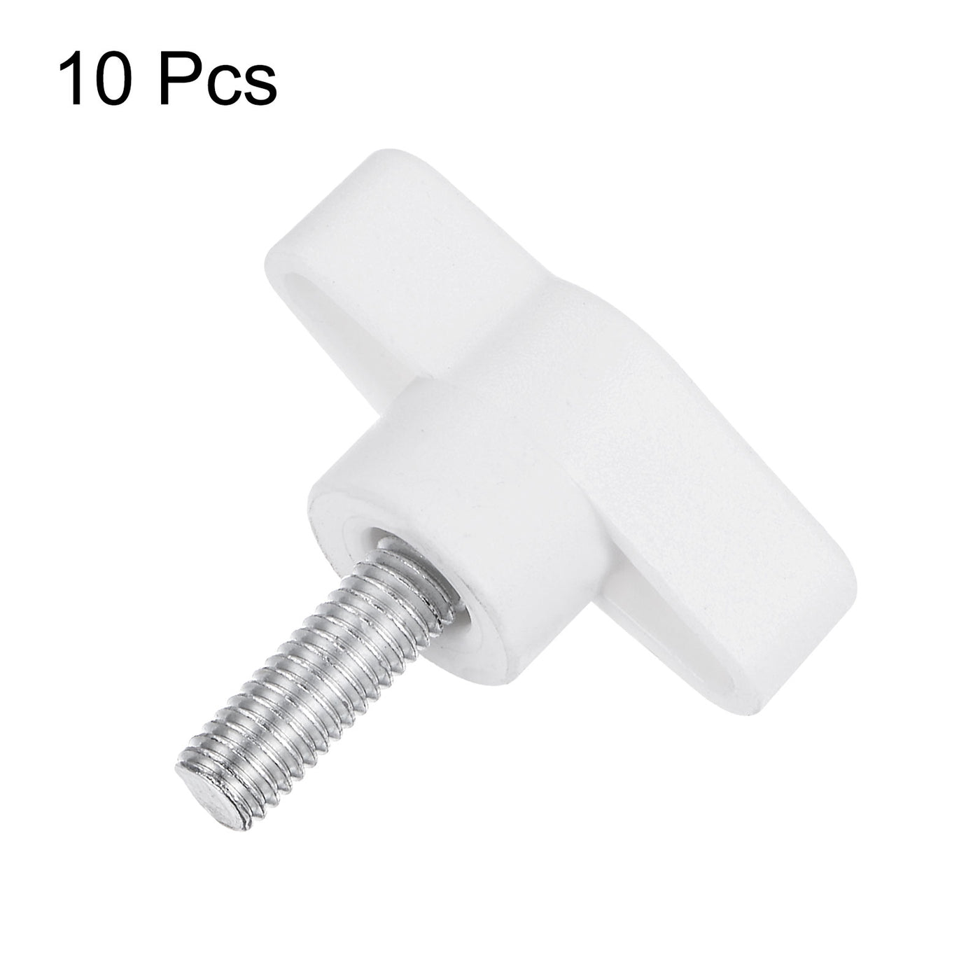 Harfington 10pcs Wing Knobs M6 x 16mm Tee Stud Knob Thumb Screw Hand Clamping Handle White