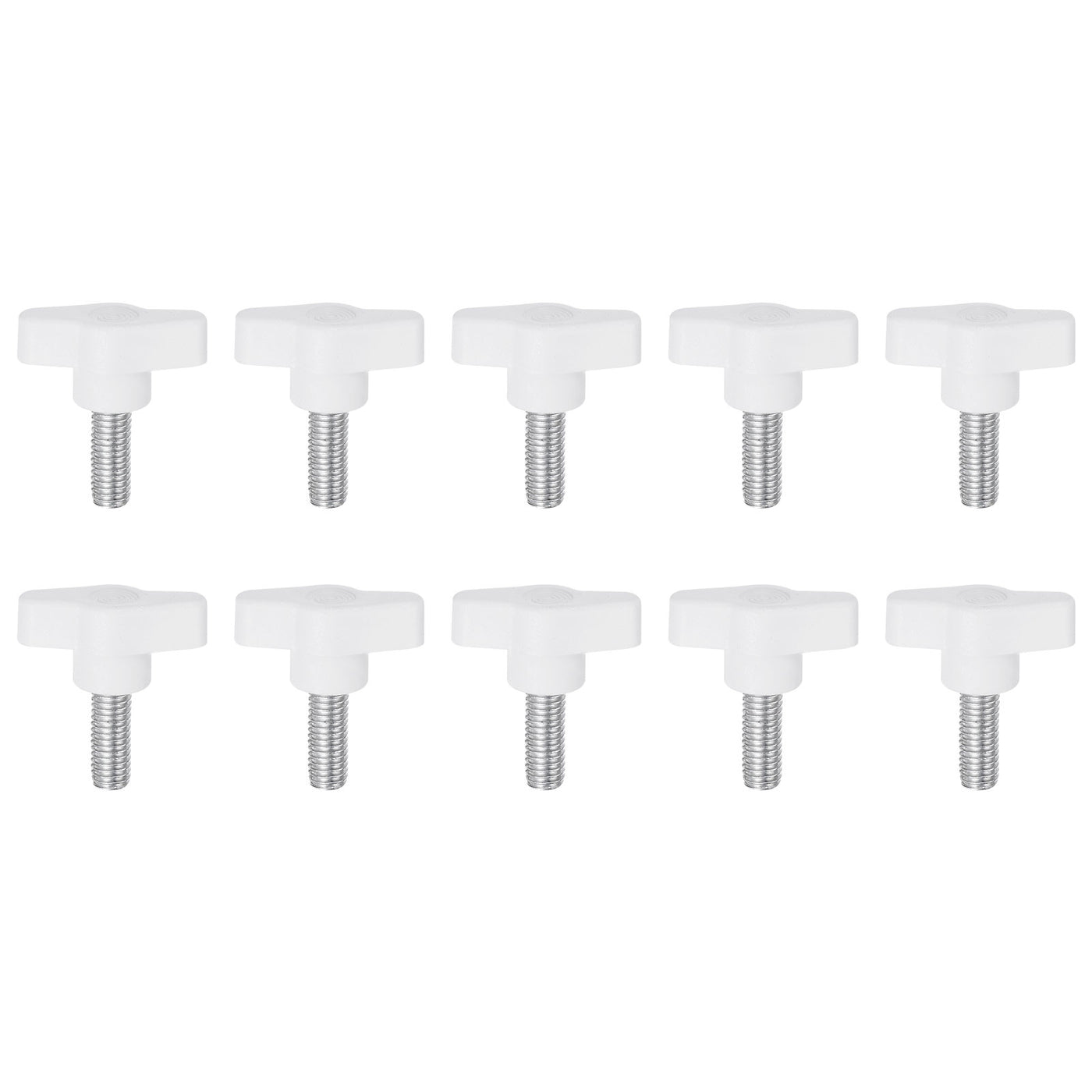 Harfington 10pcs Wing Knobs M8 x 12mm Tee Stud Knob Thumb Screw Hand Clamping Handle White