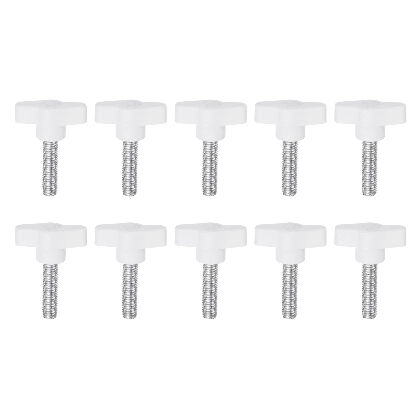 Harfington 10pcs Wing Knobs M8 x 30mm Tee Stud Knob Thumb Screw Hand Clamping Handle White