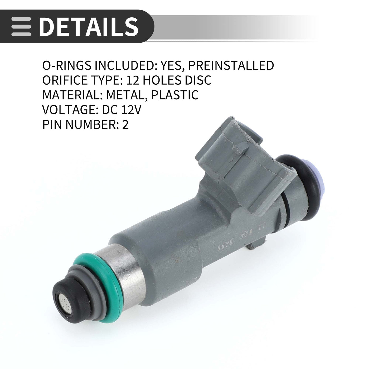 Motoforti Fuel Injector, Fuel Injection Nozzle, for Nissan Armada Platin, SL, SV 2011-2015 5.6L, No.16600-ZJ50A, Gray