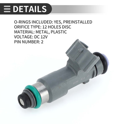 Harfington Fuel Injector, Fuel Injection Nozzle, for Nissan Armada Platin, SL, SV 2011-2015 5.6L, No.16600-ZJ50A, Gray
