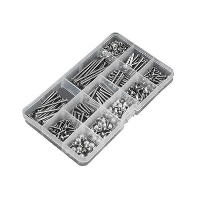 Harfington 340PCS 304 Stainless Steel Phillips Flat Head Screws and Nuts Set