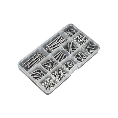 Harfington 265PCS 304 Stainless Steel Phillips Flat Head Screws and Nuts Set