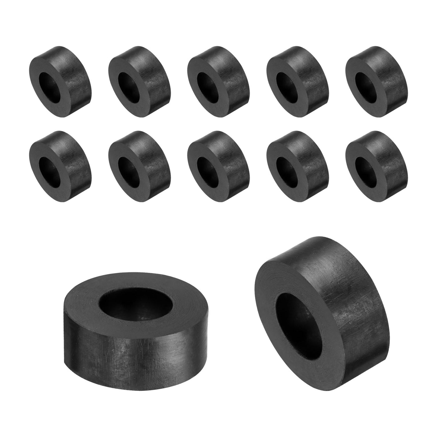 uxcell Uxcell 12pcs Rubber Spacers 25mm OD, 12mm ID, 10mm Height Round Anti Vibration Spacer