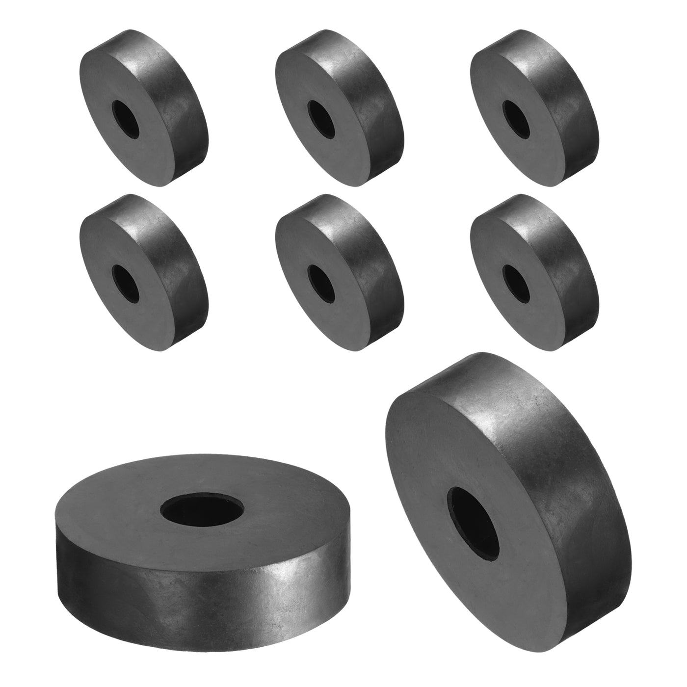 uxcell Uxcell 8pcs Rubber Spacers 70mm OD, 20mm ID, 20mm Height Round Anti Vibration Spacer