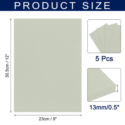 Harfington Foam Sheets Crafts 12x9 Inch 13mm EVA Craft Foam Paper Sheets, Grey, 5 Sheets