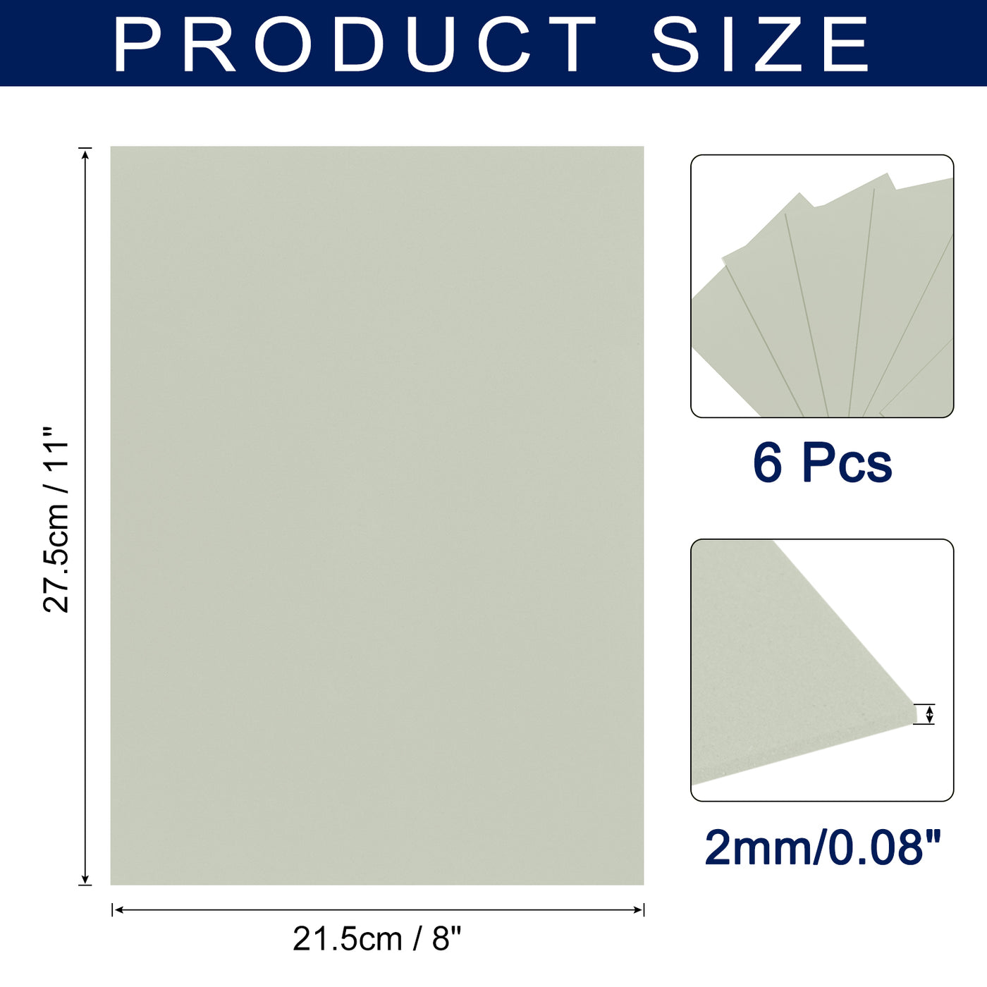 Harfington Foam Sheets Crafts 11x8 Inch 2mm EVA Craft Foam Paper Foam Sheets Grey 6 Sheets