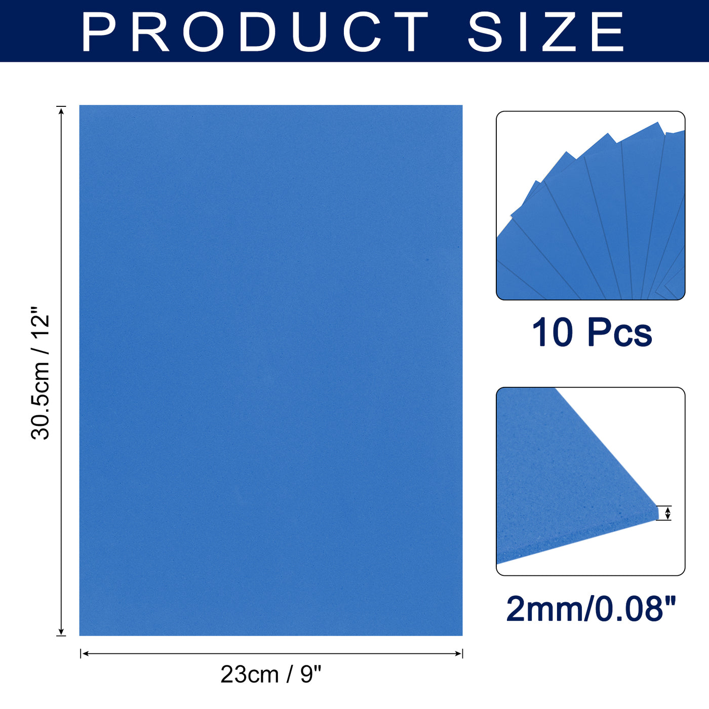 Harfington Foam Sheets Crafts 12x9 Inch 2mm EVA Craft Foam Paper Sheets Dark Blue 10 Sheets