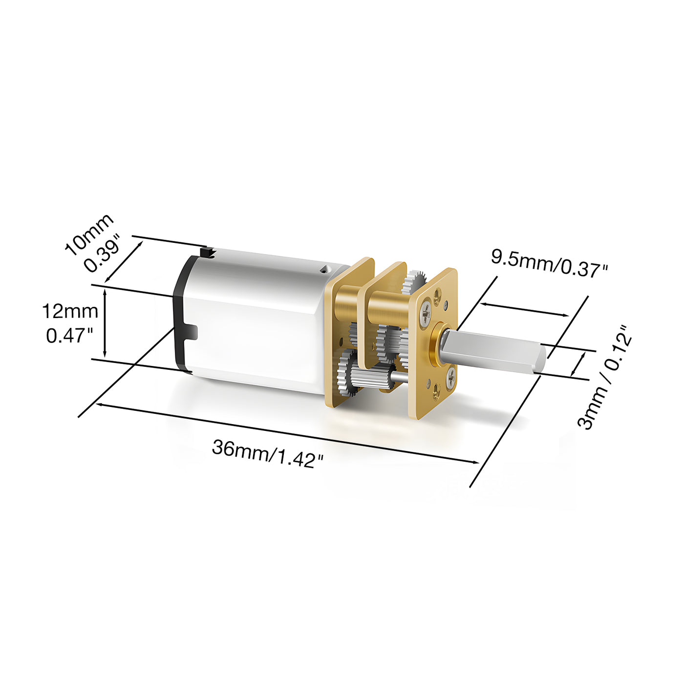 Harfington 12V 12RPM Mini Metal Gearwheel Micro Speed Reduction Motor