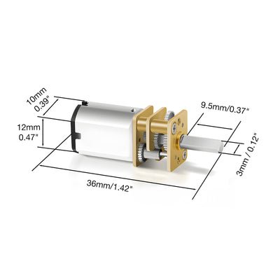 Harfington 12V 12RPM Mini Metal Gearwheel Micro Speed Reduction Motor