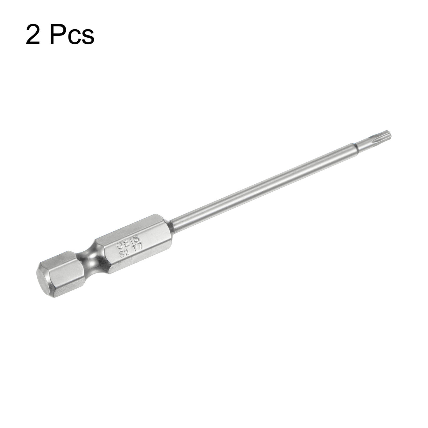 Harfington 2 Stück T7 Sicherheits-Torx-Bit 1/4" Sechskantschaft 3" Lang S2-Stahl Magnetische Manipulationssichere Stern-Bits Schraubendreher Torx-Kopf mit Loch für Schrauben Bits