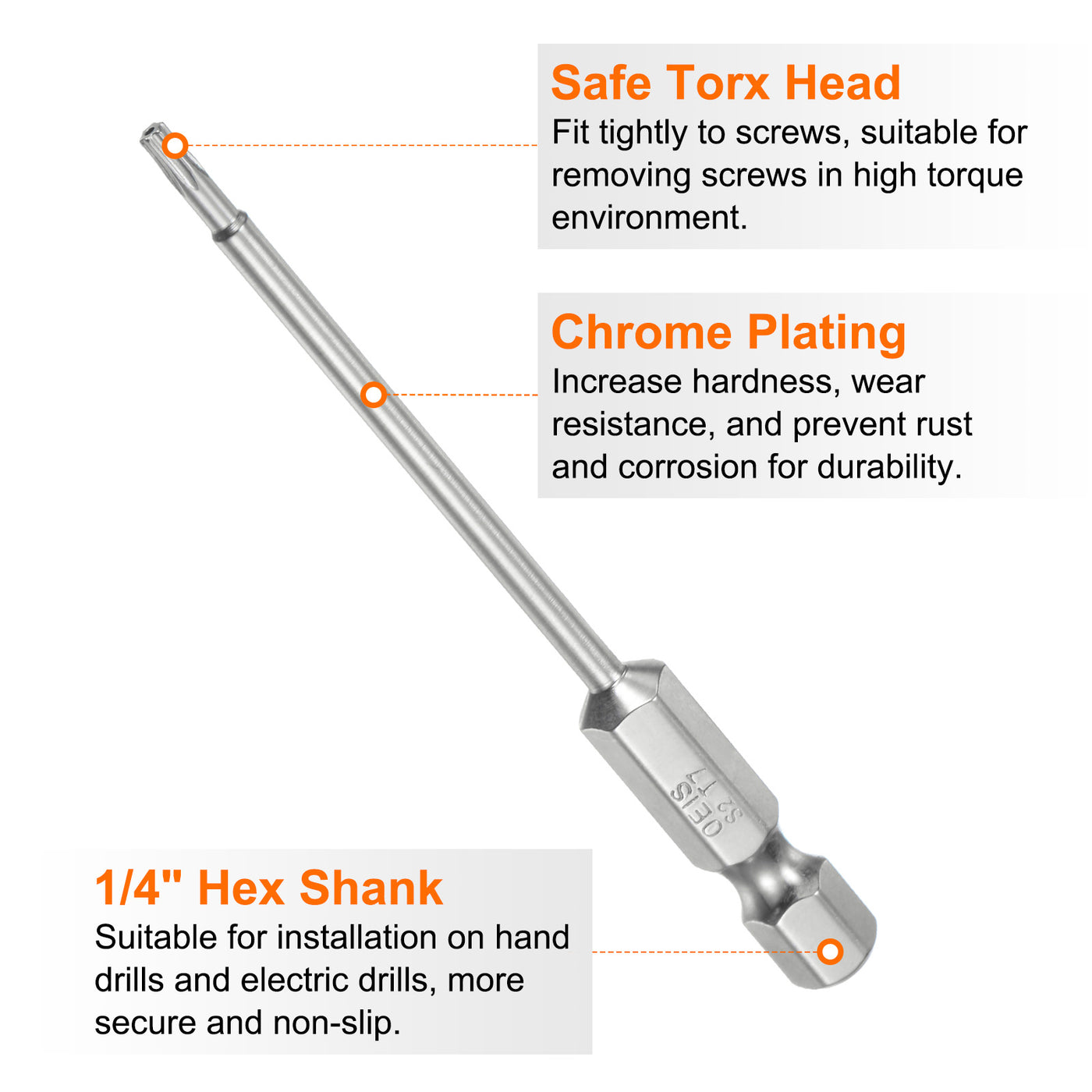 Harfington 2 Stück T7 Sicherheits-Torx-Bit 1/4" Sechskantschaft 3" Lang S2-Stahl Magnetische Manipulationssichere Stern-Bits Schraubendreher Torx-Kopf mit Loch für Schrauben Bits