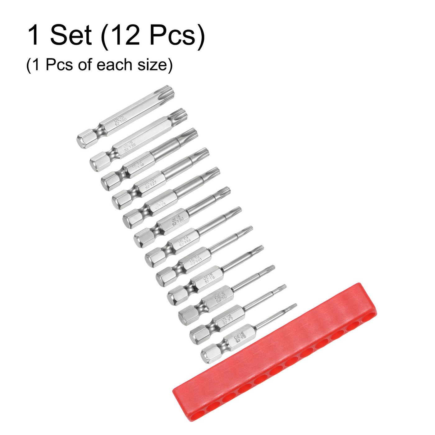 Harfington 12 Stücke T6-T40 Sicherheits-Torx-Bit 1/4" Sechskantschaft 2" Lang S2 Stahl Magnetische Manipulationssichere Stern-Bits Schraubendreher Torx-Kopf mit Loch für Schrauben Bits