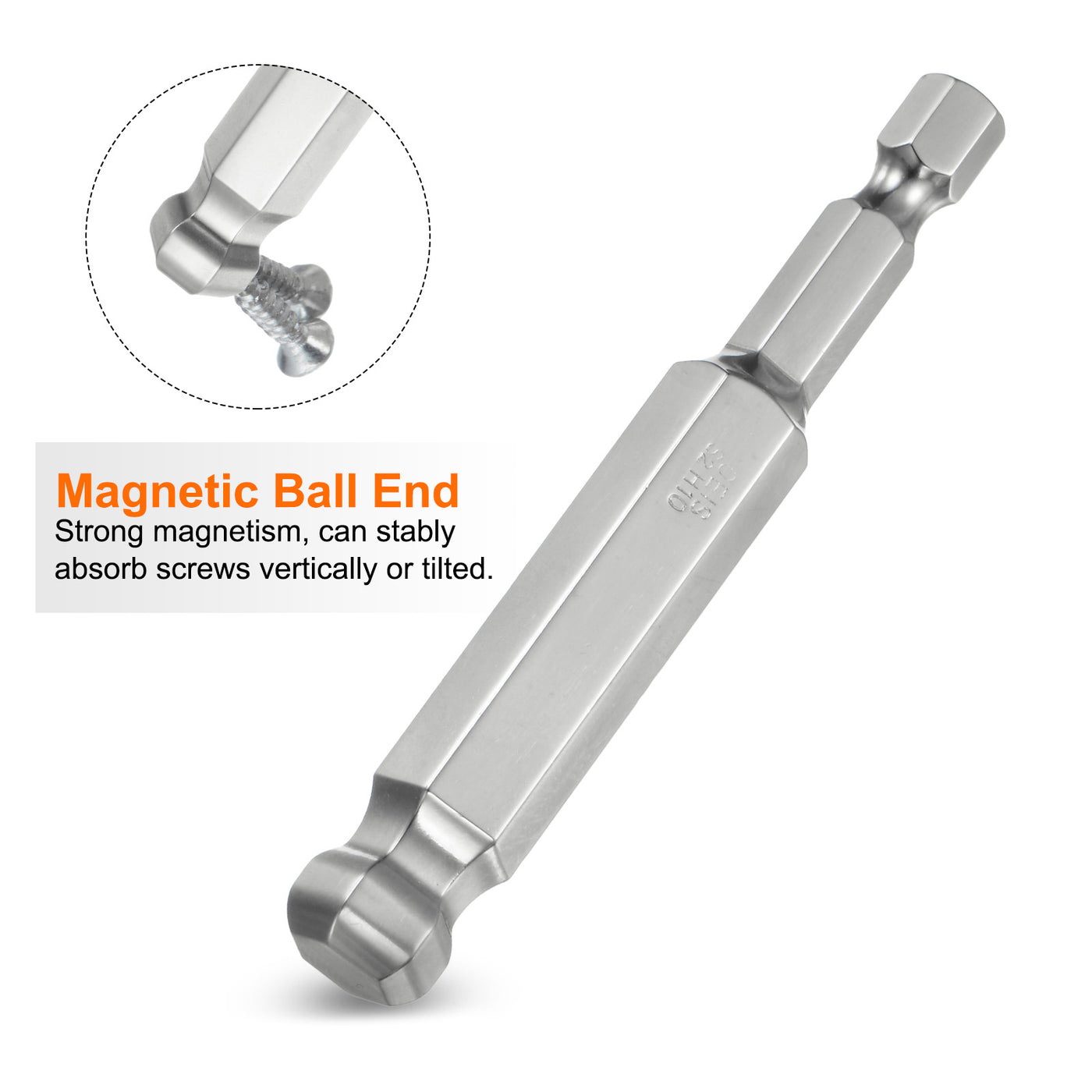 Harfington 2 Stück Kugelkopf Innensechskant Schraubendreher 10mm(H10,0) Sechskantschaft Ball End Hex 75 mm Lange Magnetischen 1/4" S2 Legierter Stahl SchraubendreherBitsatz Elektrowerkzeuge