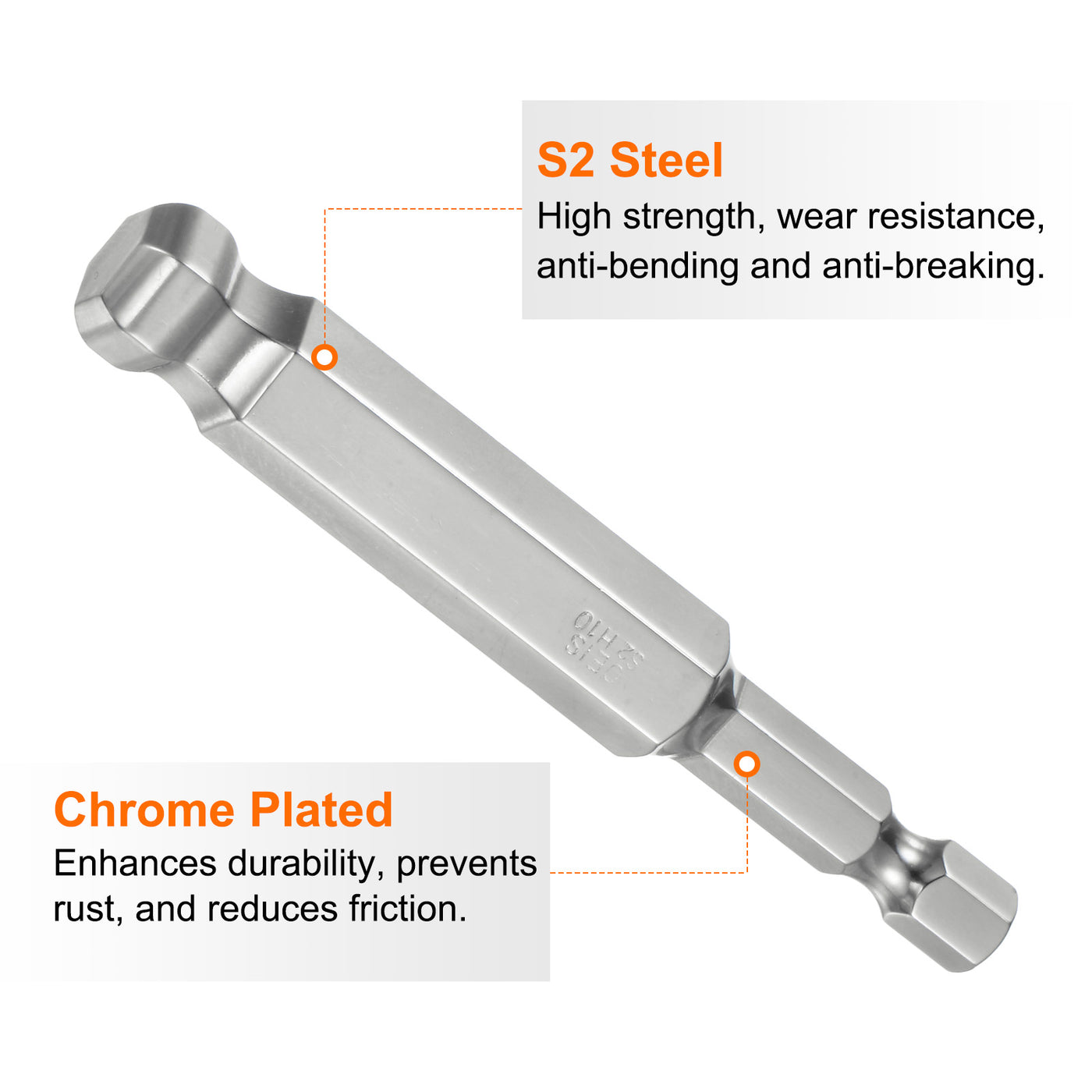 Harfington 2 Stück Kugelkopf Innensechskant Schraubendreher 10mm(H10,0) Sechskantschaft Ball End Hex 75 mm Lange Magnetischen 1/4" S2 Legierter Stahl SchraubendreherBitsatz Elektrowerkzeuge
