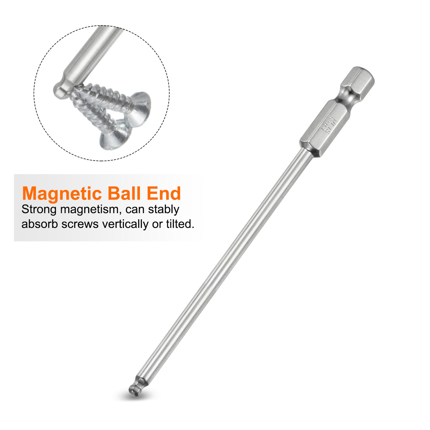 Harfington 2 Stück Kugelkopf Innensechskant Schraubendreher 3mm(H3.0) Sechskantschaft Ball End Hex 100mm Lange Magnetischen 1/4" S2 Legierter Stahl SchraubendreherBitsatz Elektrowerkzeuge